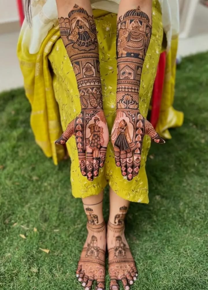 Bridal Mehndi Design by RJ 20 Mehandi Artist in Kota